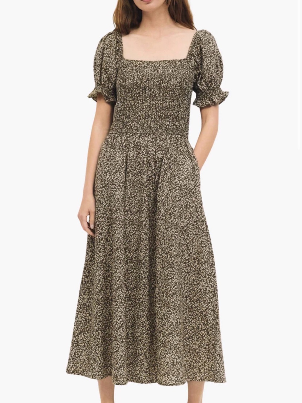 Smocked Midi Dress